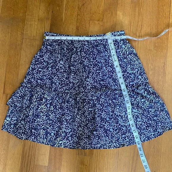 J. Crew Navy and White Floral Ruffle Mini Skirt - Picture 14 of 14